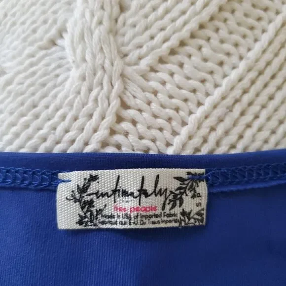 🔆 FREE PEOPLE 🔆 'Truth or Square' Long Sleeve Bodysuit - [Small in Blue] - Picture 14 of 16